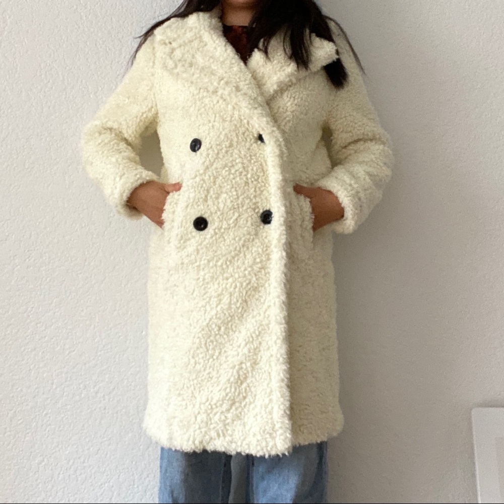 furcoat fauxfur coat Abercrombie sherpa jacket